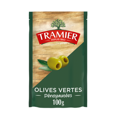 Olives Vertes Dénoyautées TRAMIER - sachet 100g