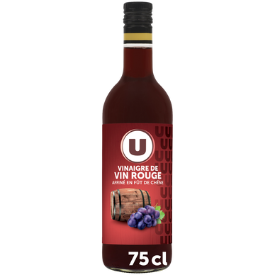Vinaigre de vin rouge affiné en fût de chêne 7°  bouteille en verrede75cl