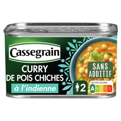 Curry de pois chiches à l'indienne CASSEGRAIN - Boîte  430g