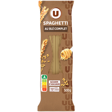 Pâtes Spaghetti au blé complet  sachet de 500g