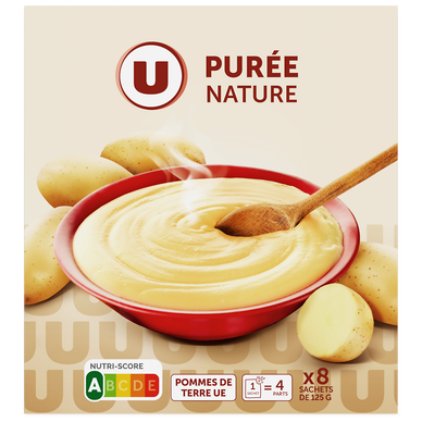 Purée nature, 8 sachets de 125g soit 1kg