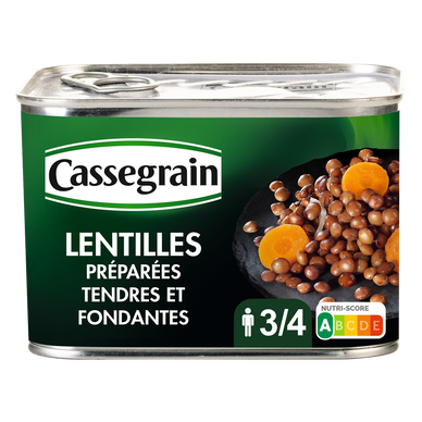 Lentilles cuisinées CASSEGRAIN - Boîte 460g