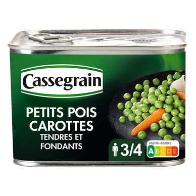 Petits pois et carottes CASSEGRAIN - Boîte 465g net égoutté