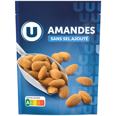 Amandes grillées sans sel ajouté, sachet de 100g