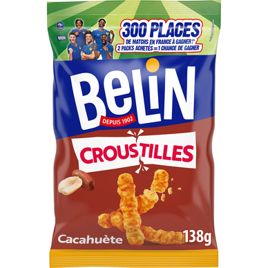 Biscuits apéritifs cacahuètes Croustilles BELIN - Paquet de 138g format familial