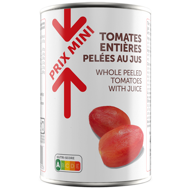 Tomates entières pelées PRIX MINI - Boîte 238g