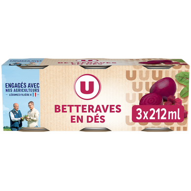Betteraves en dés U 3x1/4 390g