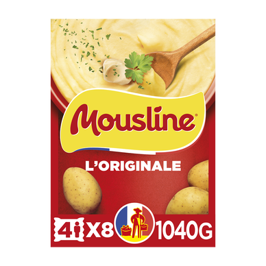Purée nature MOUSLINE format 4 personnes 8 sachets de 130g 1040g