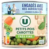 Petits pois très fins et carottes - Boîte de 265g net égoutté