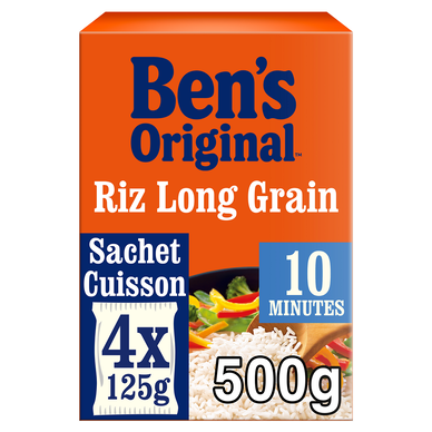 Riz Long grain cuisson rapide 10min BEN'S ORIGINAL - Sachets 4x125g (500g)