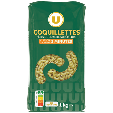 Pâtes Coquillette cuisson rapide  sachet de  1kg