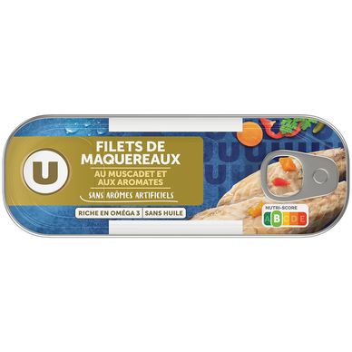 Filets de maquereaux au muscadet et aromates  boîte de 176g