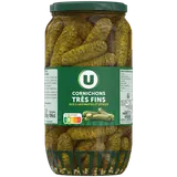Cornichons très fins pasteurisés au vinaigre  bocal de 530g