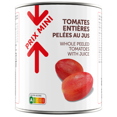 Tomates entières pelées PRIX MINI - Boîte 476g