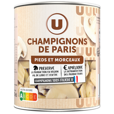 Champignons de Paris pieds & morceaux - Boîte 460g