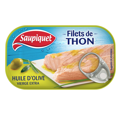 Filets de thon à l'huile d'olive vierge extra SAUPIQUET - 115g