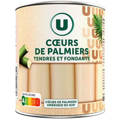 Coeur palmier, boîte 4/4 500g poids net égoutté 500g