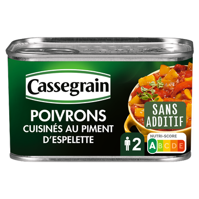 Poivrons cuisinés au piment d'Espelette CASSEGRAIN - Boîte 375g