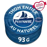 Thon albacore au naturel démarche responsable PETIT NAVIRE, boite de 93g poids net égoutté