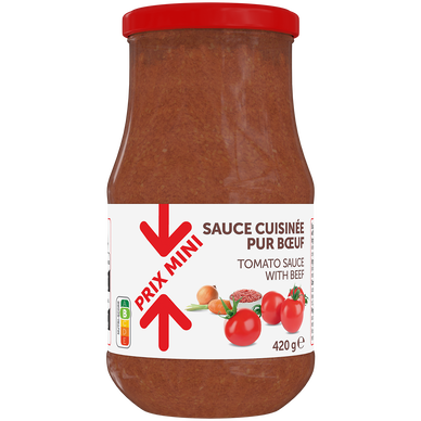 Sauce tomates cuisinée pur boeuf Prix Mini 420g