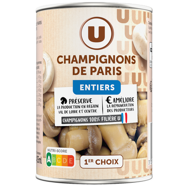 Champignons de Paris entiers 1er choix - Boîte 230g