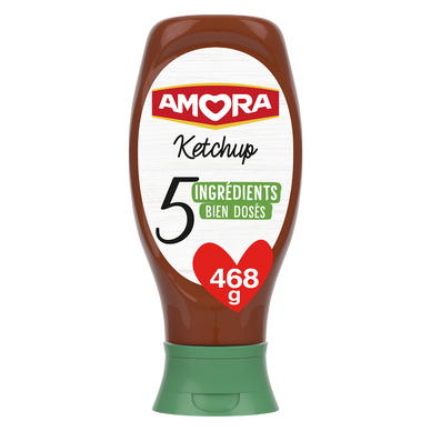 Ketchup 5 ingrédients AMORA flacon souple 468g