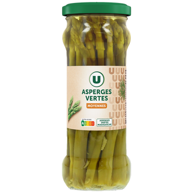Asperges vertes moyennes  - Bocal de 185g net égoutté