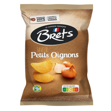 Chips ondulées saveur crème oignons BRETS, sachet de 125g