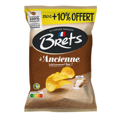 Chips à l'ancienne au sel de Guérande BRETS, 250g+10% offerts