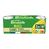 Maïs Sans résidu de pesticides BONDUELLE - 3 boîtes de 140g net égoutté