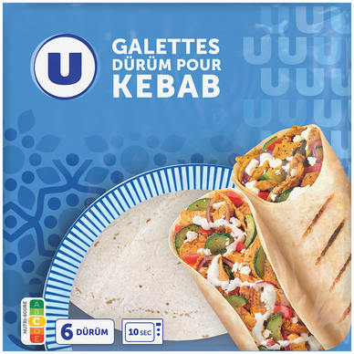 Tortillas durum pour kebab U x6 600g