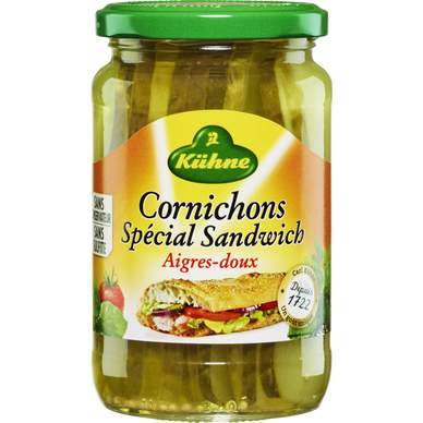 Cornichons Américan Slices KUHNE, bocal de 37cl, 185g