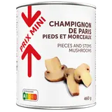Champignons de Paris pieds et morceaux PRIX MINI - Boîte 460g