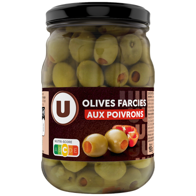 Olives vertes farcies à la pate de poivrons 120g