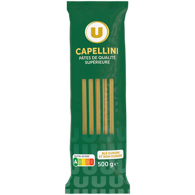 Pâtes Capellini qualité supérieure, sachet de 500g