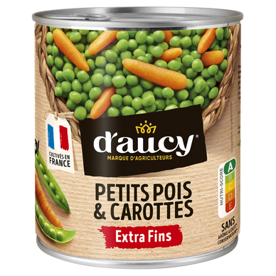 Petits pois extra fins et carottes Cultivé en France D'AUCY - 530g