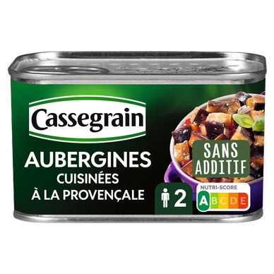 Aubergines cuisinées à la provençale CASSEGRAIN Boîte 375g