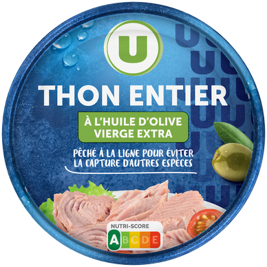Thon entier huile olive pêche ligne, 150g