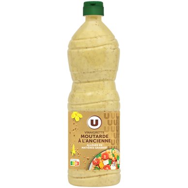 Vinaigrette allégée en matières grasses à la moutarde à l'ancienne bouteille de 1 litre