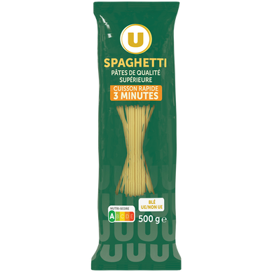 Pâtes Spaghetti cuisson rapide  sachet de 500g