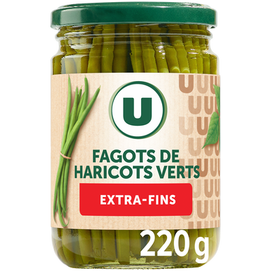 Haricots verts extra-fins en fagotins - Bocal de 220g net égoutté