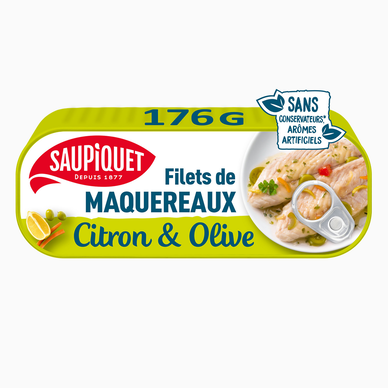 Filet de maquereaux marinade citron olives SAUPIQUET - 176g