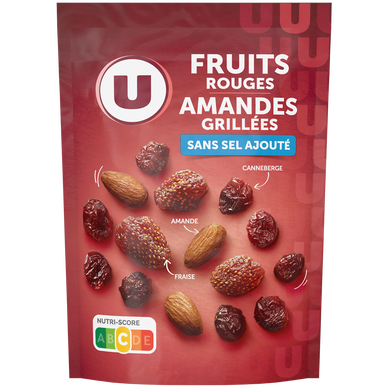 Mélange apéritif amandes et fruits rouges paquet de 120g