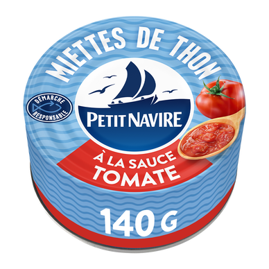 Miettes de thon à la sauce tomate démarche responsable PETIT NAVIRE 140g