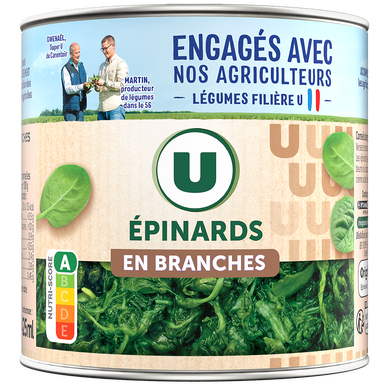 Epinards en branches  - Boîte de 265g net égoutté