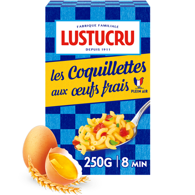 Pâtes Coquillettes aux oeufs LUSTUCRU, 250g