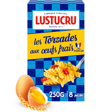 Pâtes Torsades aux oeufs LUSTUCRU, 250g
