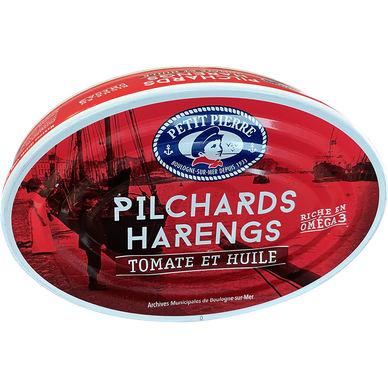 Pilchard harengs tomate & huile msc PETIT PIERRE 1/2 367g