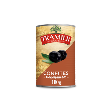 Olives Noires Confites Dénoyautées TRAMIER - 180g