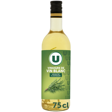 Vinaigre de Vin Blanc aromatisé à l'éstragon 6°  bouteille de 75cl
